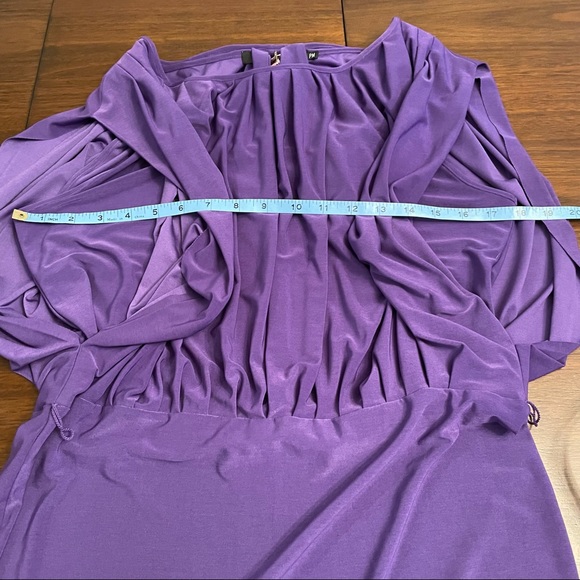 Alex Alea by Kormarov Womens Blouson Dress Purple Stretch Sleeveless Petites PM - Picture 12 of 12